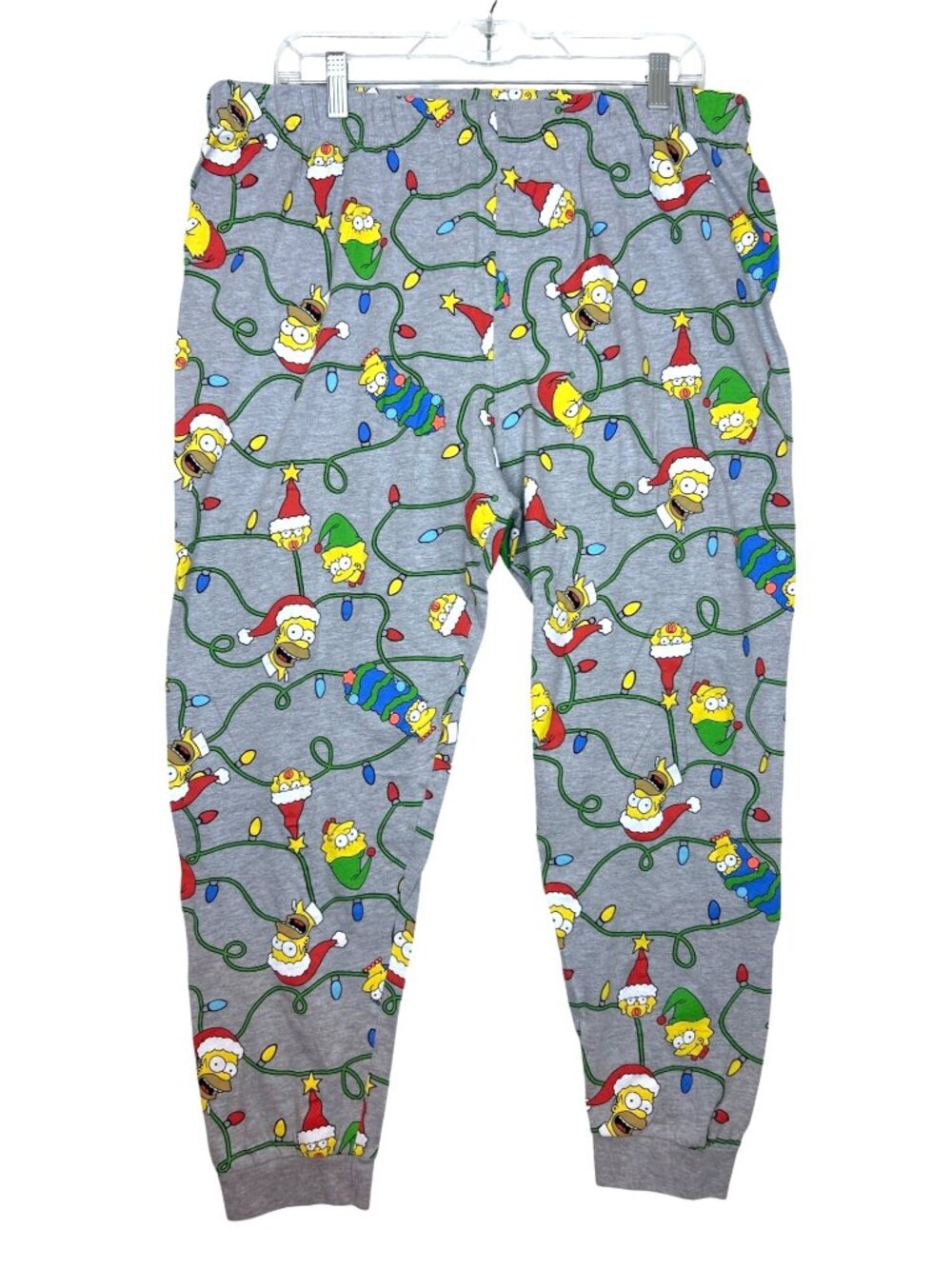 The Simpsons Christmas Pajama Pants Women's XL Gray Santa Print Sleepwear Lounge